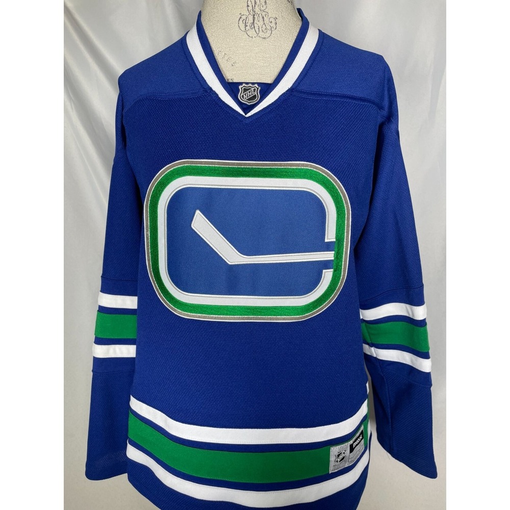 Vancouver Canucks NHL Reebok Blue Premier Alternate Jersey Women's LARGE - Picture 4 of 15
